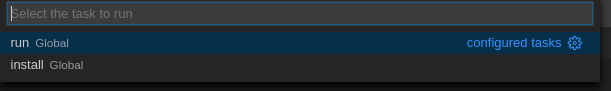 A list of available tasks in the devfile.